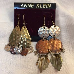 Gold, Silver, Bronze!  NWT Anne Klein Dangle Earrings!
